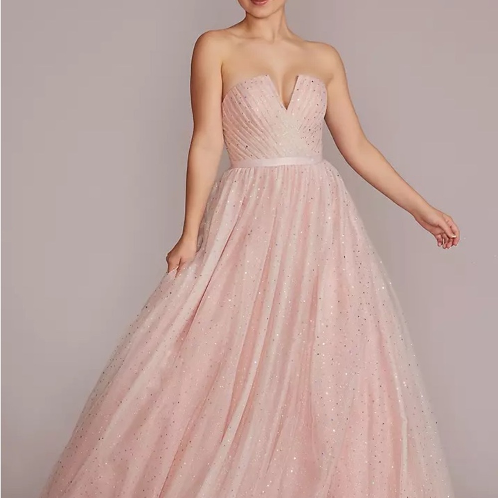 NWT Jules and Cleo V-notch strapless sparkle prom dress